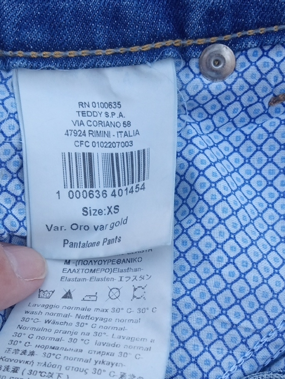 Rinascimento Denim Jeans with White Star Print - Picture 9 of 13